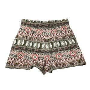 Zara jacquard mosaic textured high‎ waist shorts XS